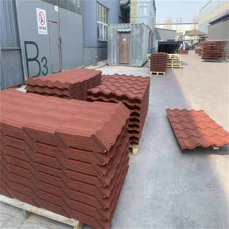 Stylish Modern Villa Stone Coated Metal Roofing Shingles