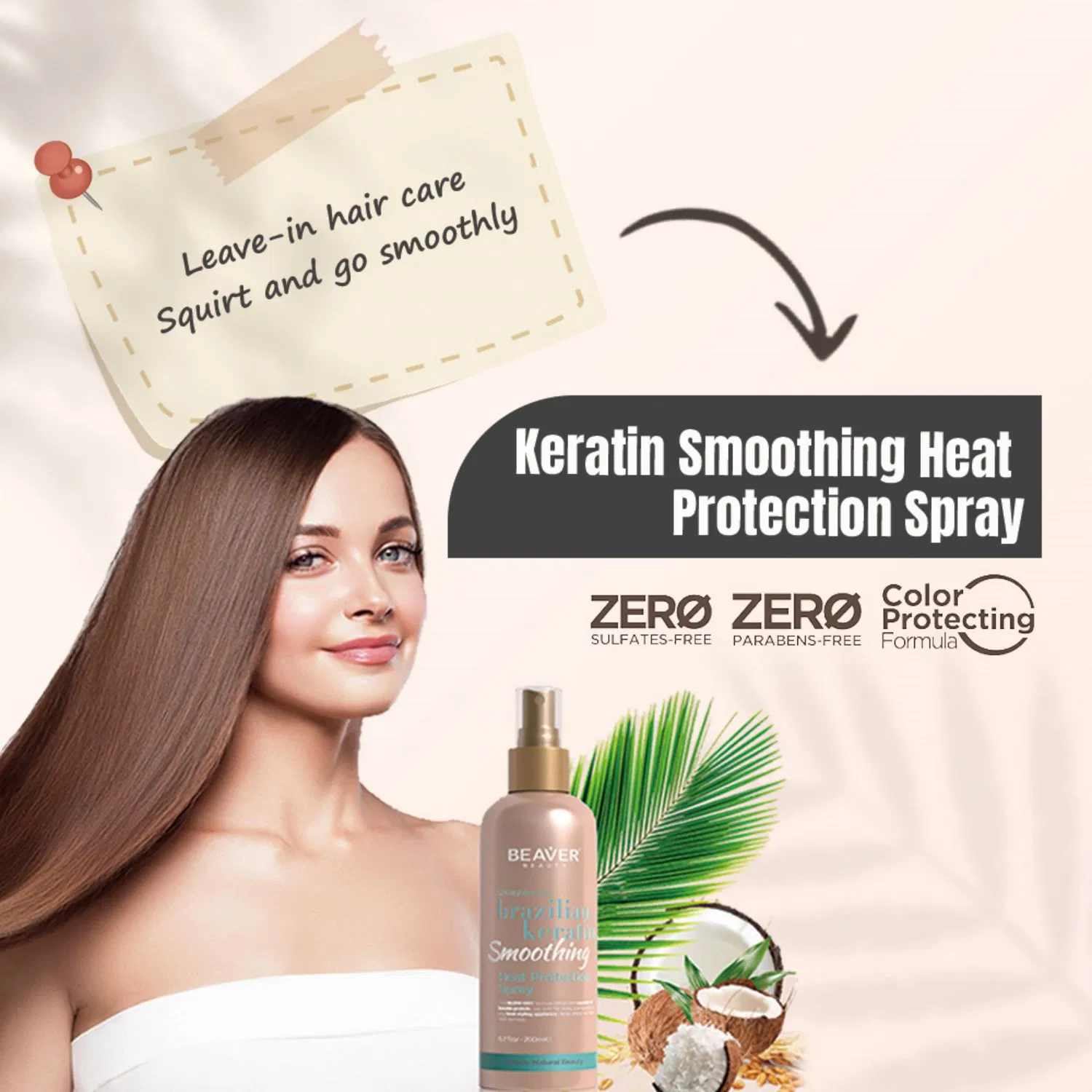 Hot Selling Hair Care Heat Protection Spray Smoothing Spray