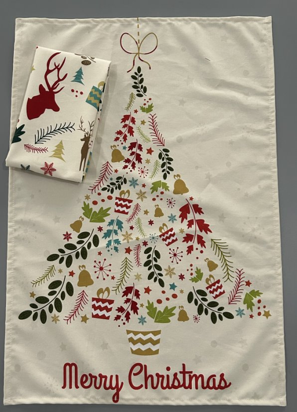 Custom Digital Printed Kitchen Napkin Tea Towel for Christmas