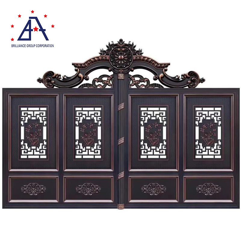 2020 New Wrought Iron Double Single Entry Doors Modern Wrought Iron Garden Gate Factory in China