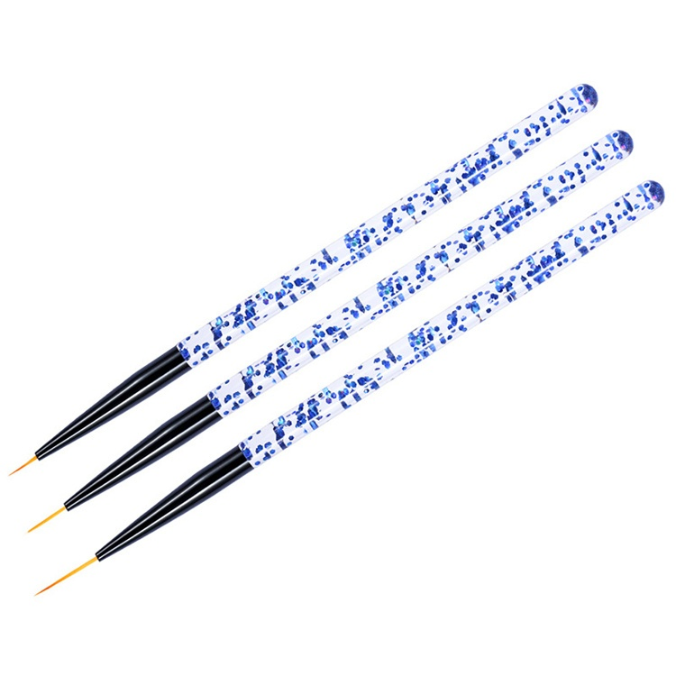 Professional Custom Logo Nail Drawing Point Pen Acrylic Hnadle Nylon Hair Nail Art Painting Line 3D Nail Brush Set