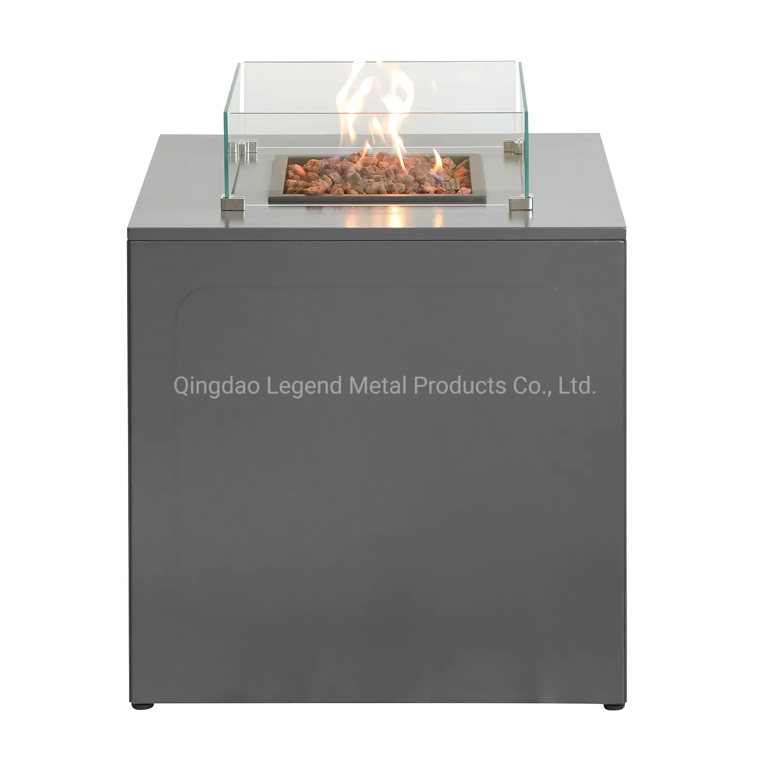 Popular Outdoor Gas Fireplace with Glass Wind Shade by LPG Cube 600