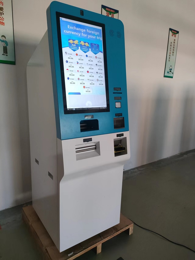 Currency Exchange Kiosk Free Standing Self-Service Touch Screen Tablet