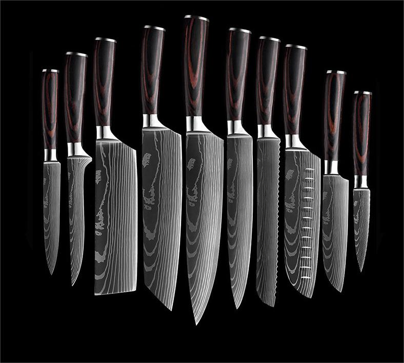 Stainless Steel 3Cr13 Damascus Santoku Laser Patteron 5 Inch Kitchen Knife