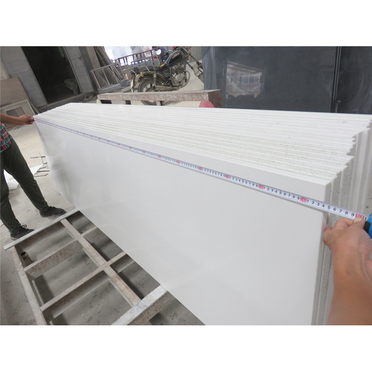 Kitchen Stone Benchtop Islands Table Pure White Quartz Countertop Artificial Stone Kitchen Top
