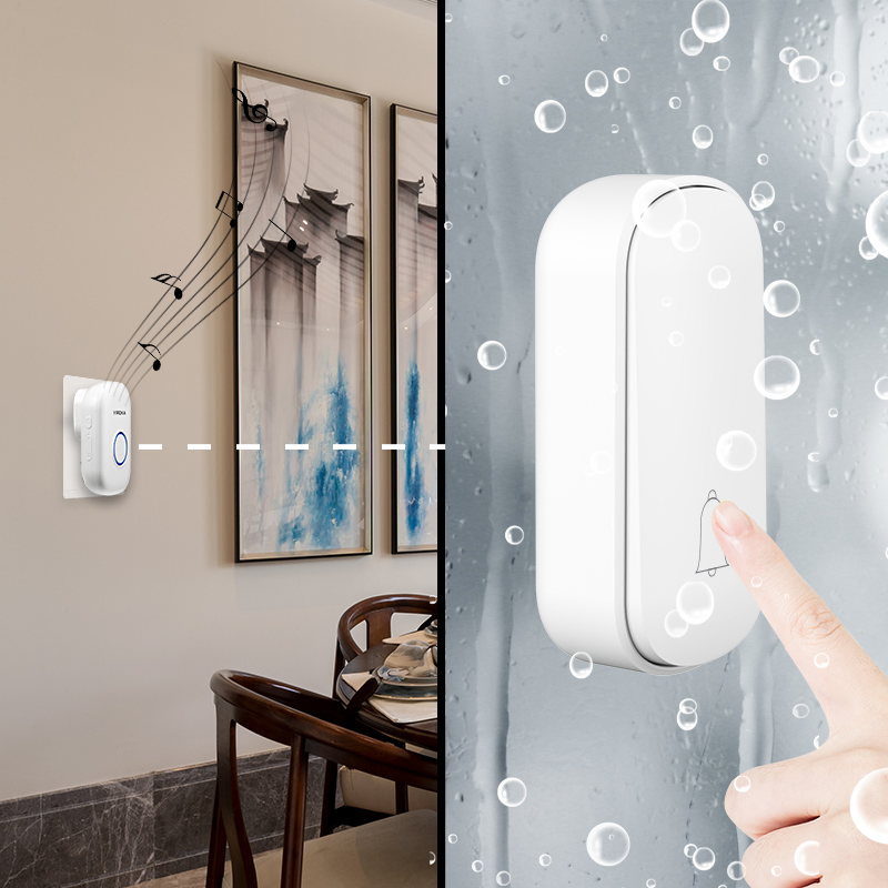 Kinetic Wireless Doorbell Plug-in Chime No Battery Required