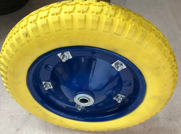 Flat Foam Wheel Solid Wheelbarrow Cart Trolley Wheel 400-8 PU Tubeless