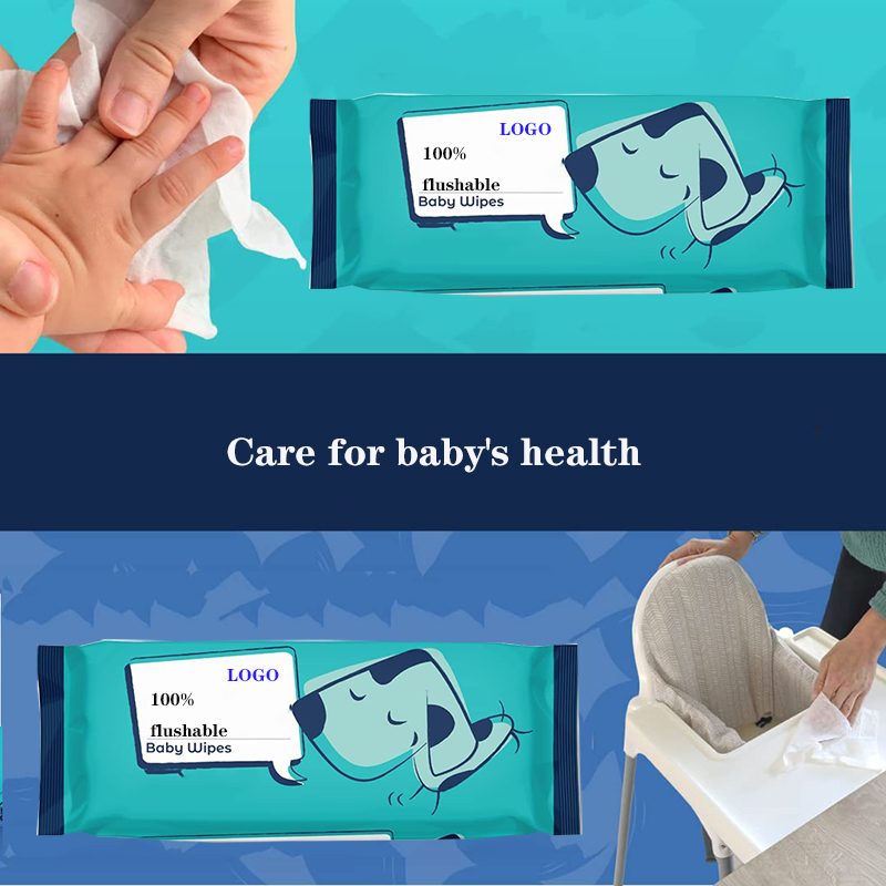 Private Label Soft Non-Woven Baby Skin Wipe Clean or Bamboo Baby Wet Wipes Biodegradable Flushable Wet Baby Tissue