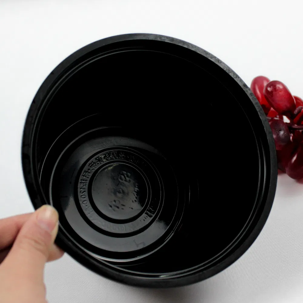Disposable Plastic Tableware 148mm Diameter PP Plastic Bowl Black Custom Color for Takeaway