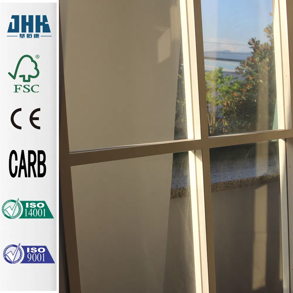 Jhk-G17 Hot Press Swing Interior Wood White Bathroom Door with Glass