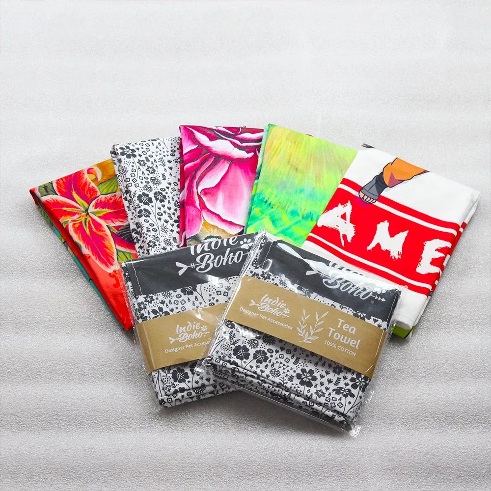 Wholesale Factory 100 Cotton Digital / Full Printing Kitchen Tea Towel for Cleaning