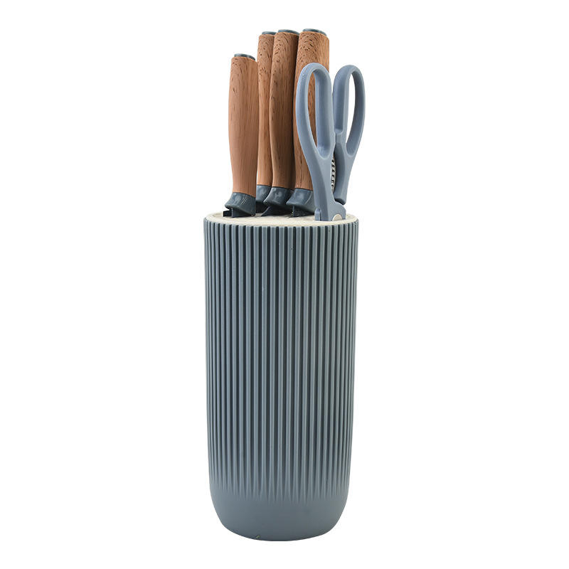 Набор кухонных ножей в ведре, 7 предметов, скандинавский стиль