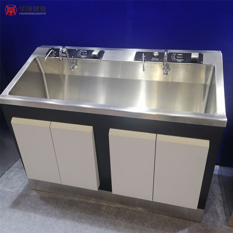 White and Black 304 Medical Stainless Steel Sensor and Knee Scrub Sink