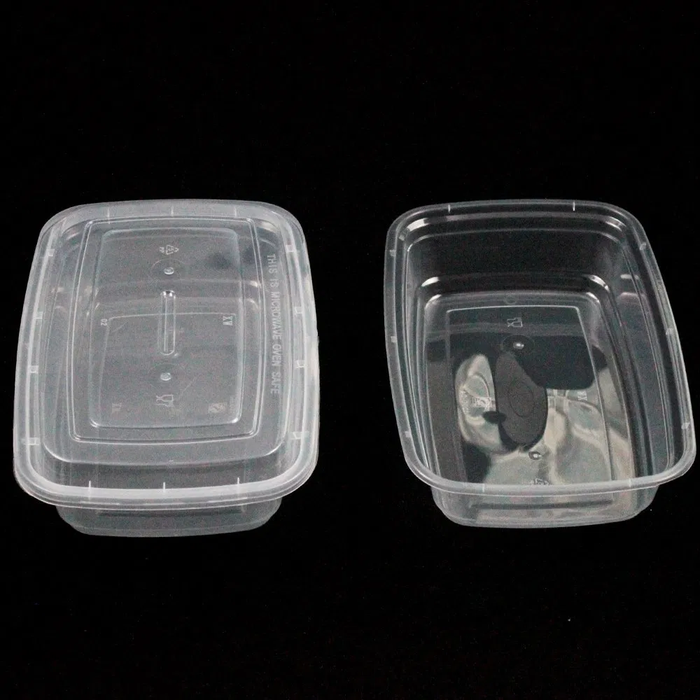 PP Plastic Box with Lid Transparent Disposable Plastic Tableware