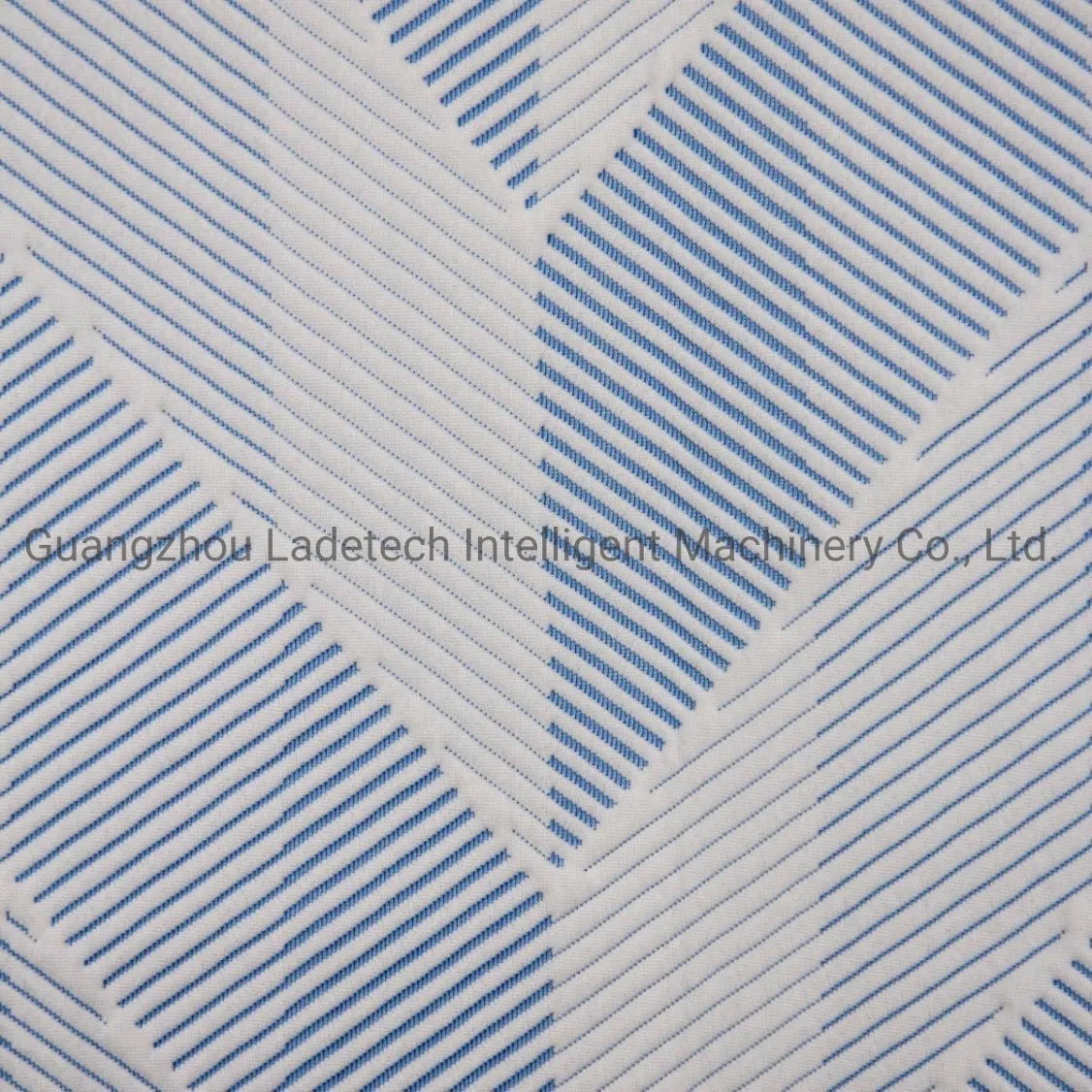Jacquard Knitted Mattress Fabric 100% Polyester Blue Color