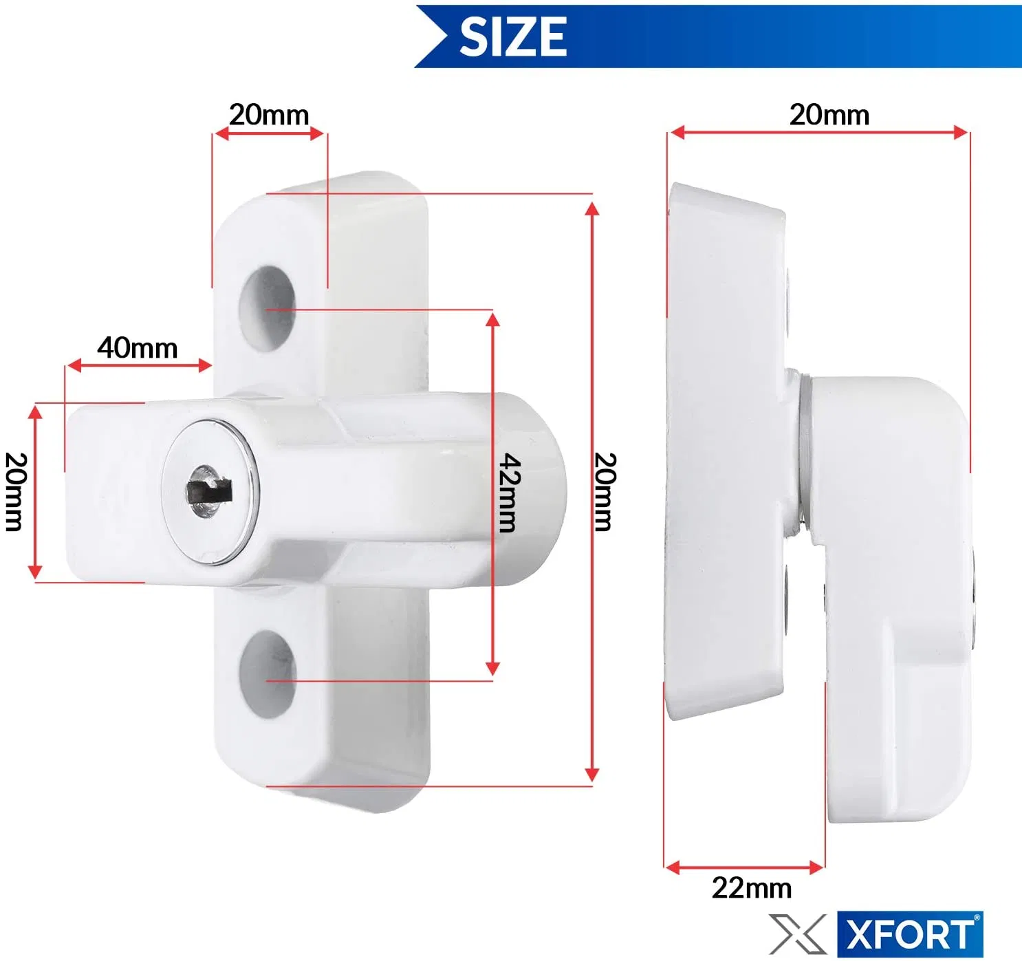 2 Pack Door Jammer and Window Locks for UPVC Doors and Windows, French Doors Security Lock, Locking Sash Jammers for Double Glazed Doors & Windows, a Quick Low-
