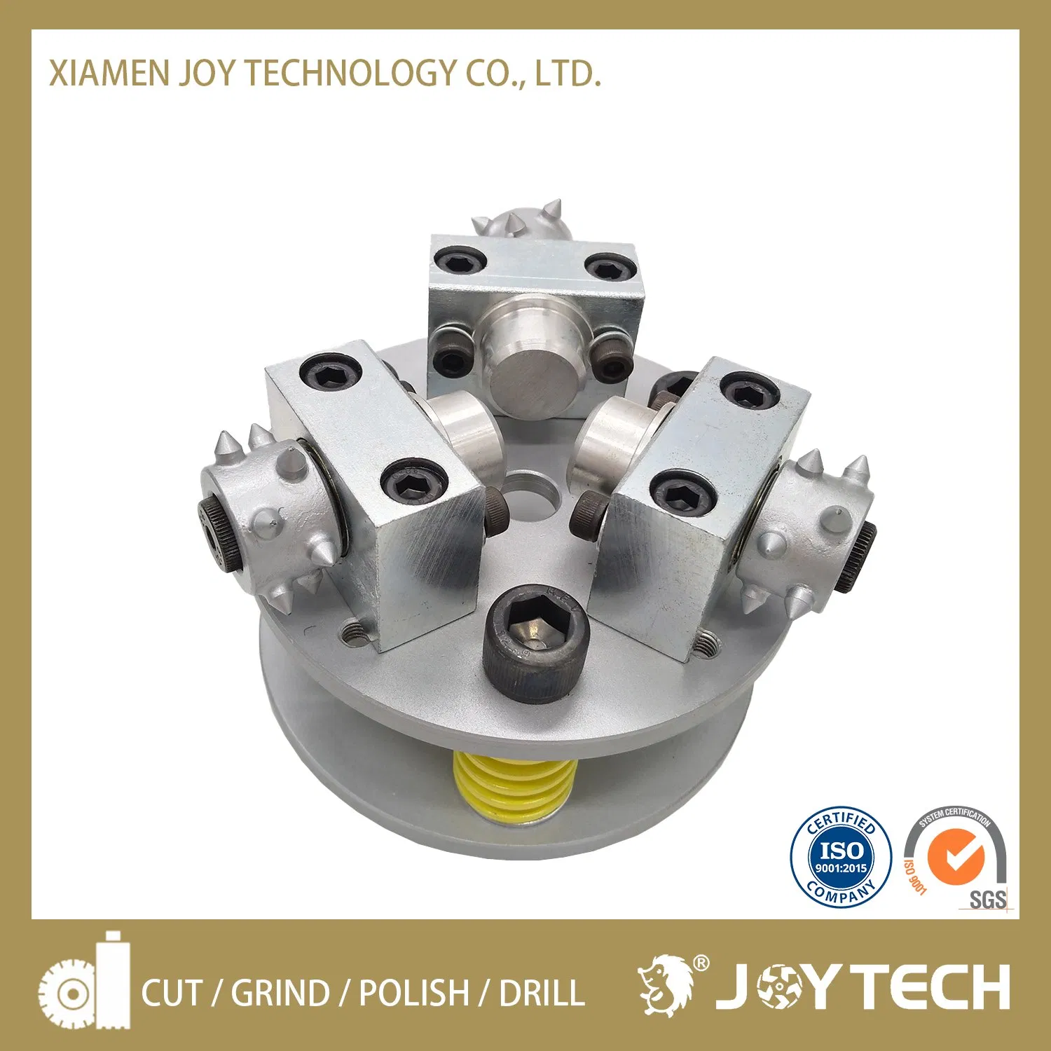 Joy Tech Diamond Cutting Tool Concrete Floor Grinding Wheel Abrasive Tooling Fast Change Bush Hammer Rollor for Epoxy Floor Removing (JOY-BHP-FC)