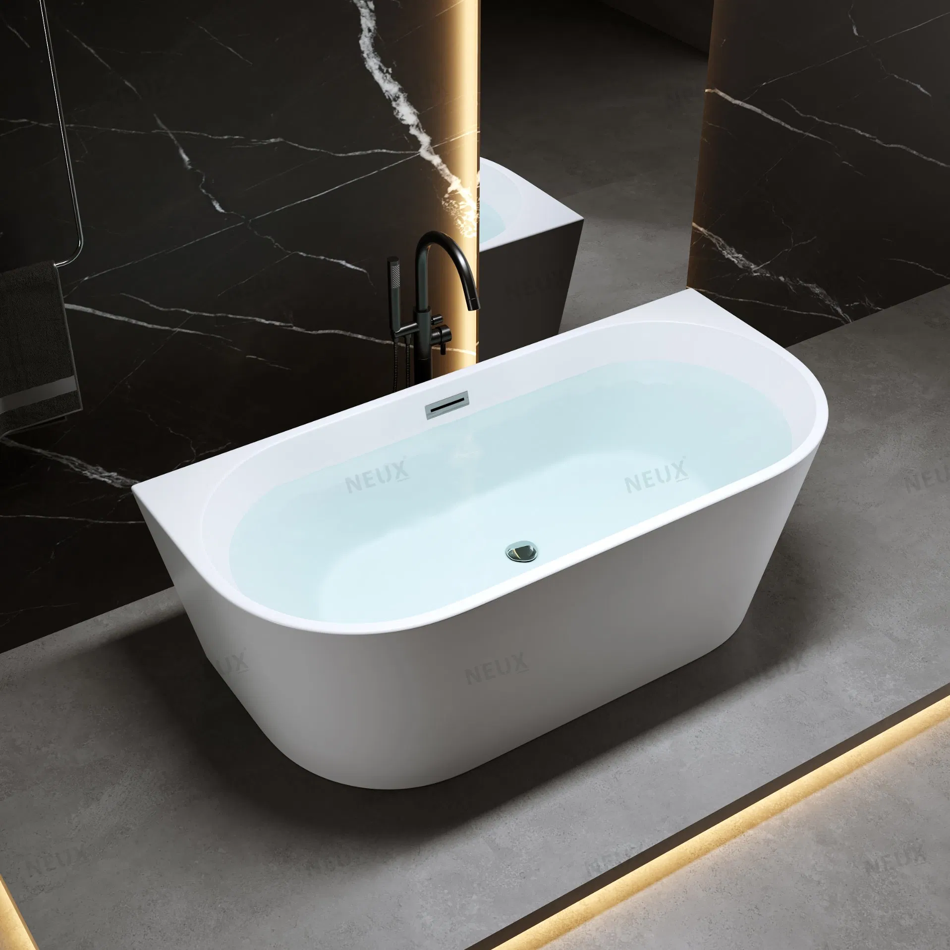 New Design Modern Solid Surface Acrylic Soaking Freestanding Bath Tub (LT-724)