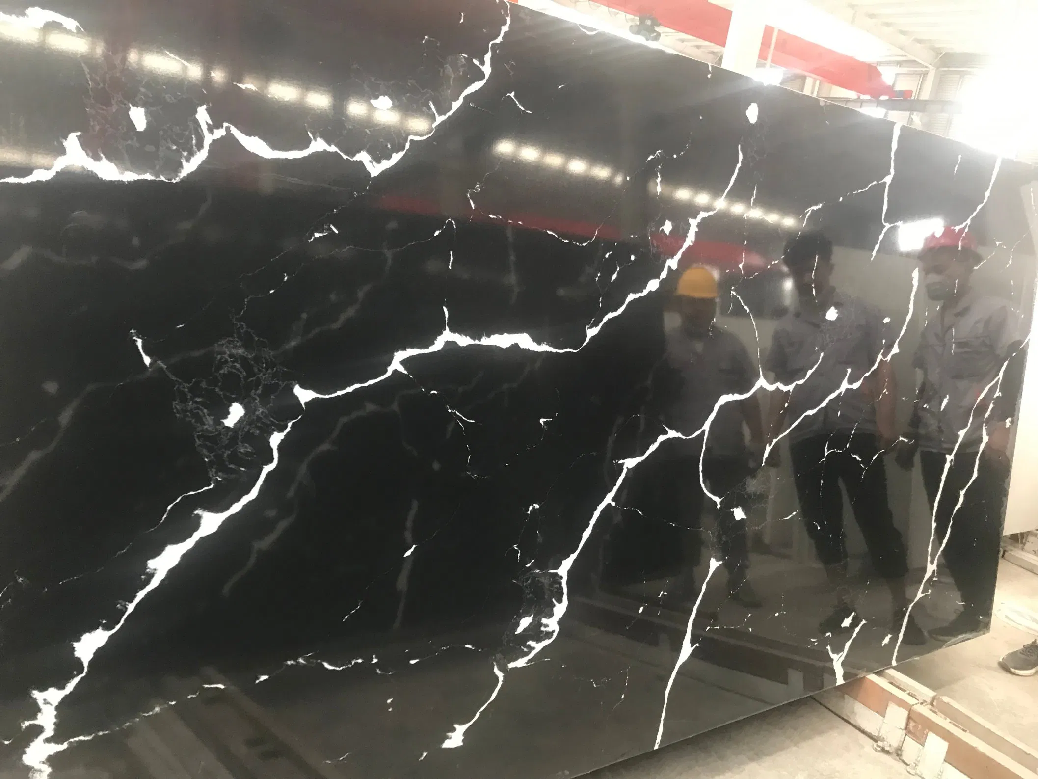 Artificial Quartz Stone Black Marquina Ideal for Kitchen Counter Tops Vanity Tops