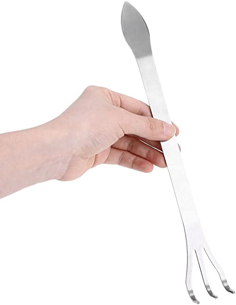 Stainless Steel Root Rake 3-Prong Loosen Soil Bonsai Tree Tools with Ergonomic Handle for Outdoor Garden Tools