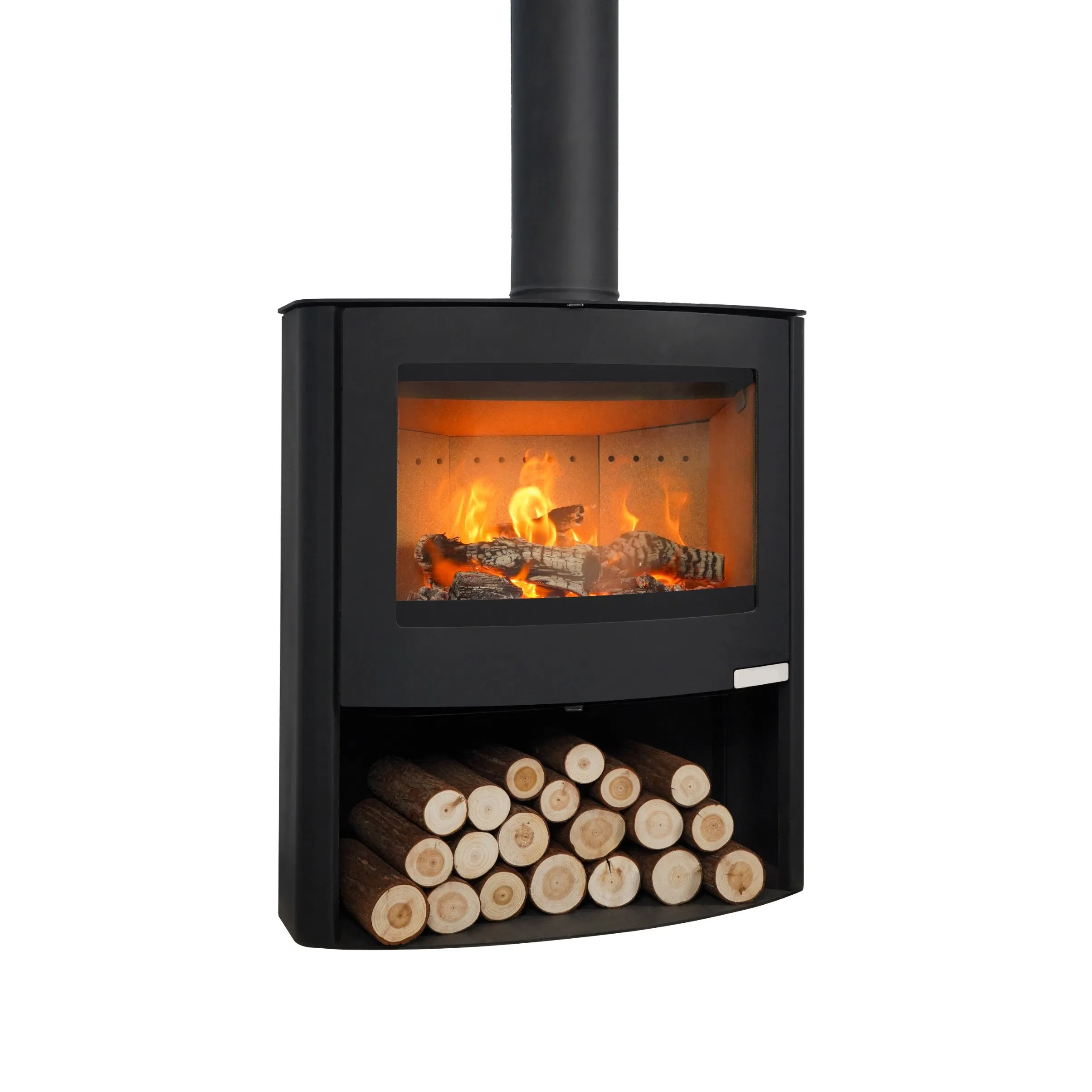 Curved High-Power Indoor Wood Burning Fireplace