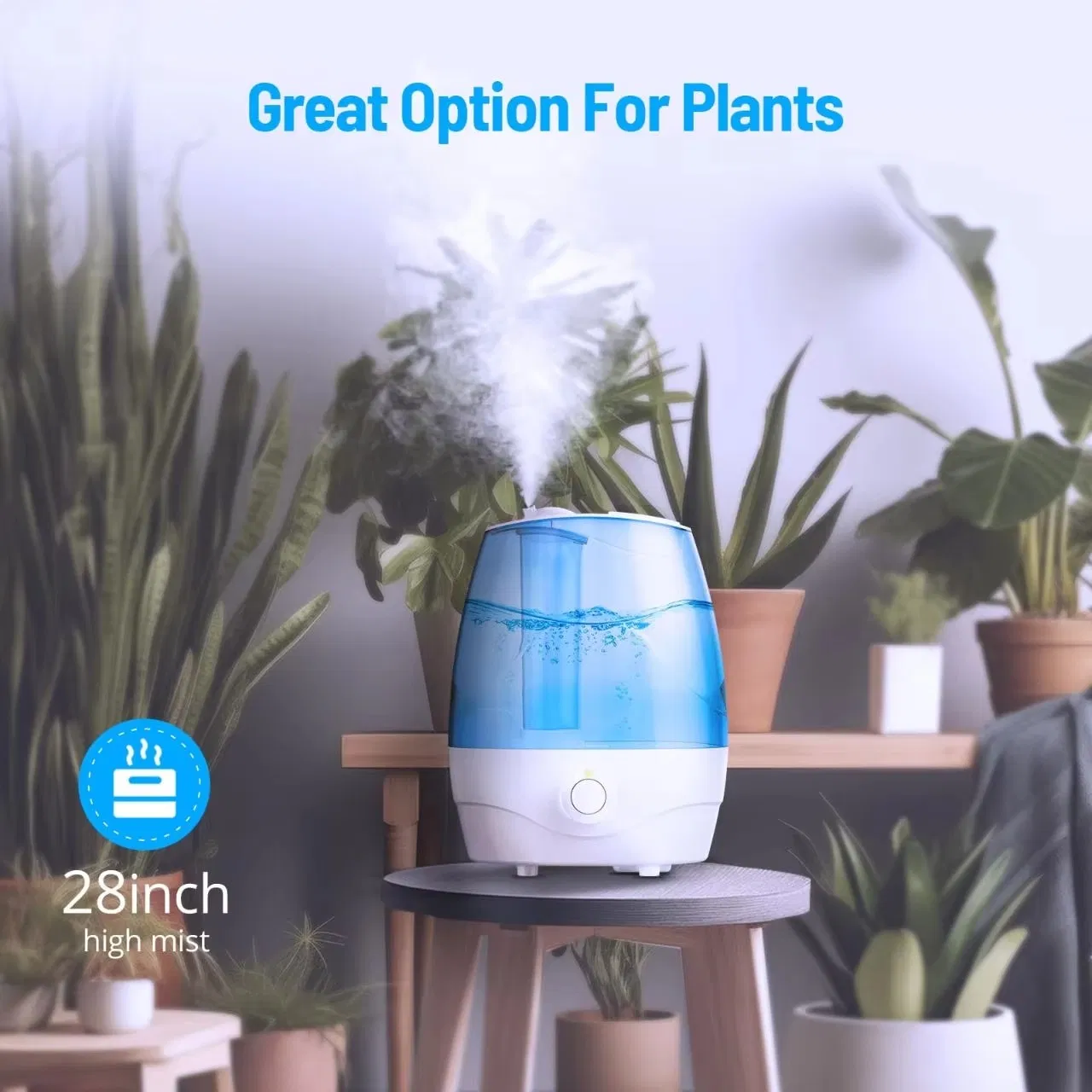 Noiseless 5L Humidifier Room Humidifier Classic Home Baby Room Quiet 2.5L Air Ultrasonic Cool Mist Humidifier for Peaceful Spaces