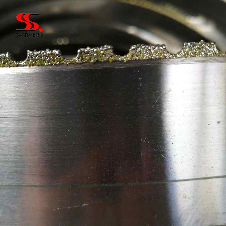 Marble Blocks Cutting Diamond Bandsaw Blade Machine Blade Carbon Steel High Specific Gravity Foam Glass 0.315in (8mm) 4023*27*0.9mm