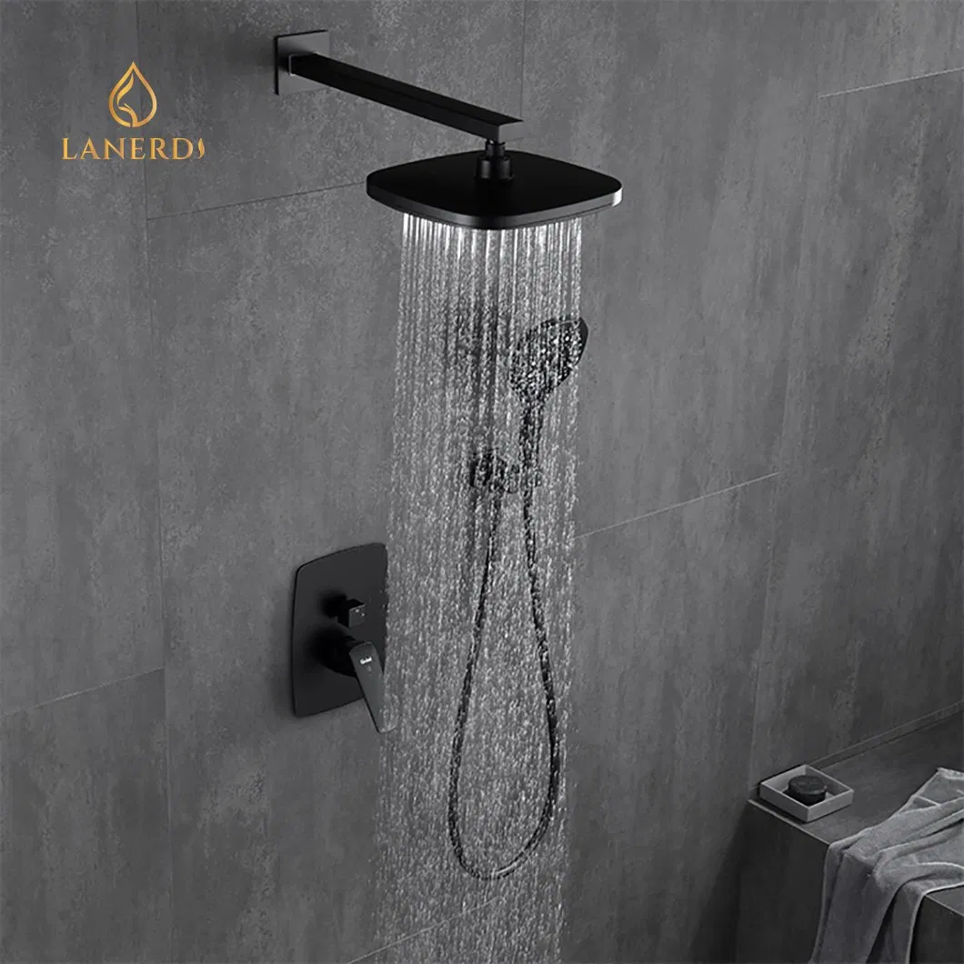 Душевой смеситель термостатический черный, 2 функции