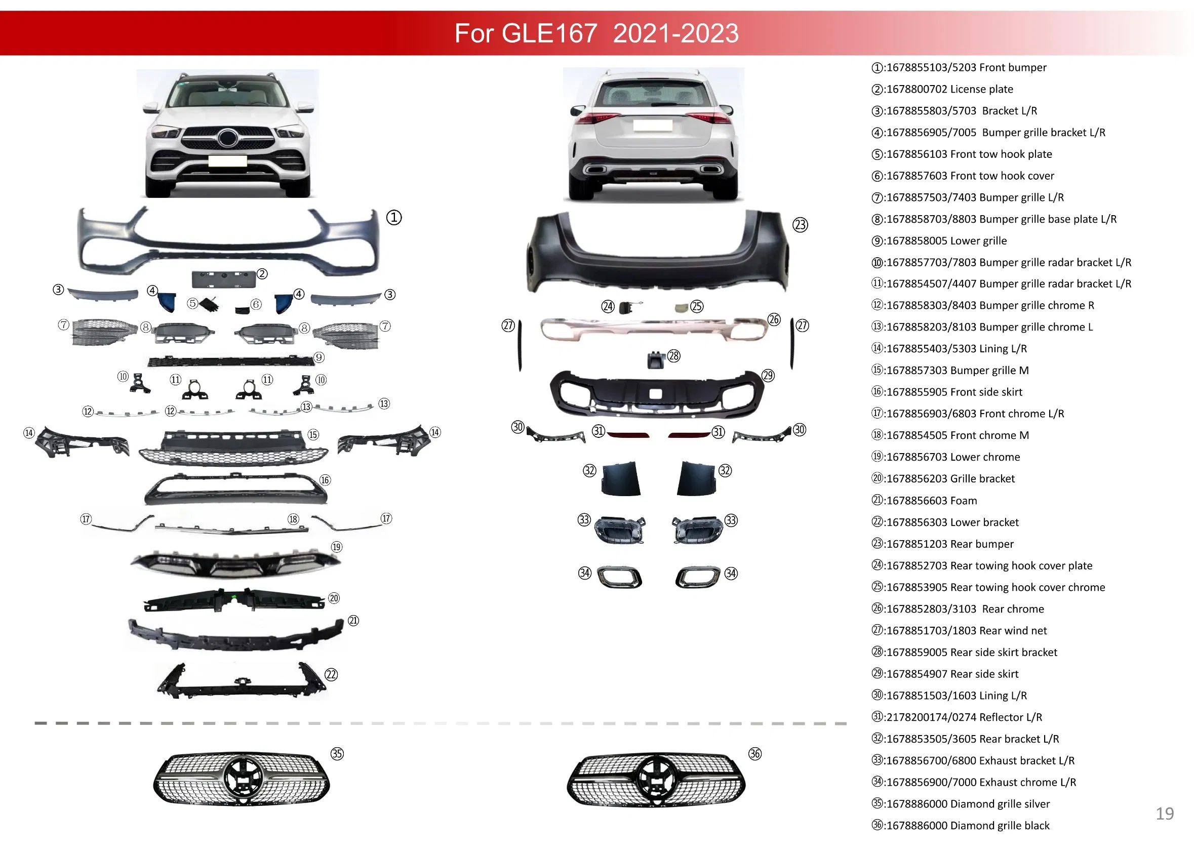 Upgraded Body Kit for GLE 167 to GLE 53