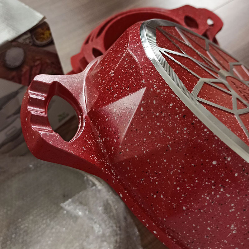 New 12 Piece Large Diamond Ceramic Non Stick Cooking Soup Pot Set Die-Casting Cookware