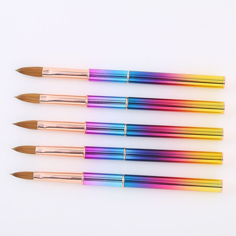 Wholesale Acrylic Nail Brush Clear Rhinestones Handle Nail Tool Kolinsky Acrylic Brush Nail Brushes