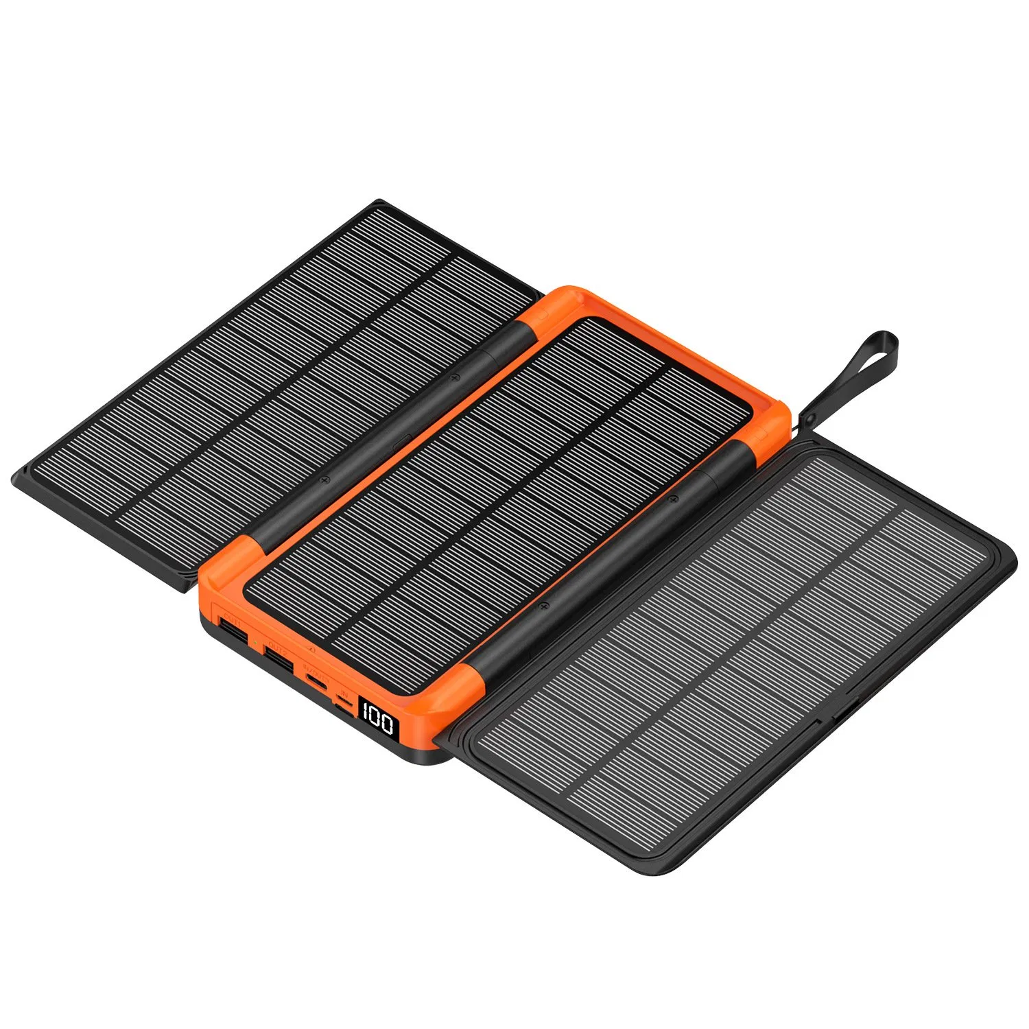 Multi Functional Folding Solar Power Bank 20000mAh Ultra Large Capacity Portable Power Bank for Outdoor Camping