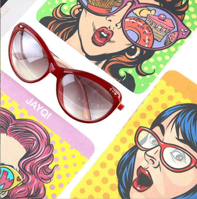 15cm*15cm Eyeglasses Cloth; Microfiber Cleaning Cloth; Glass Cleaning Cloth; Printed Glass Cloth