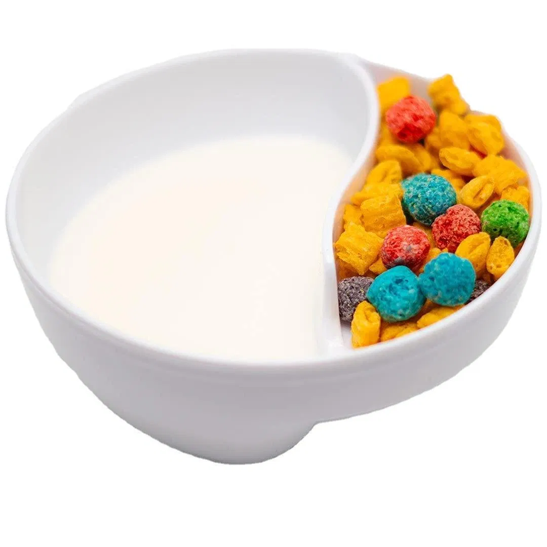 Anti Soggy Cereal Partitioned Kids Food Plastic Bowl