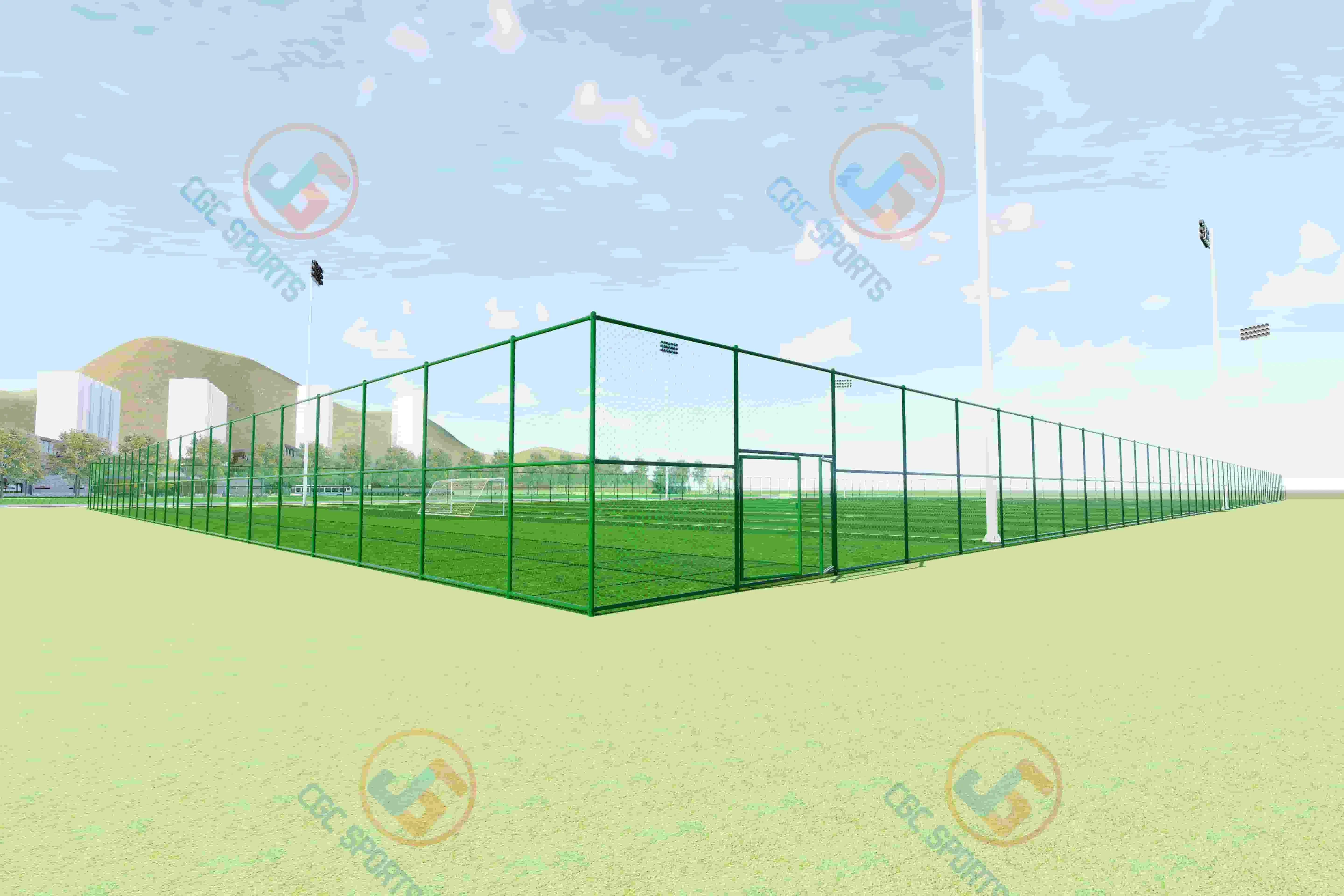 Economic Soccer Fence Net for School & Community Field Easy Installation with Durable Poles & Clips
