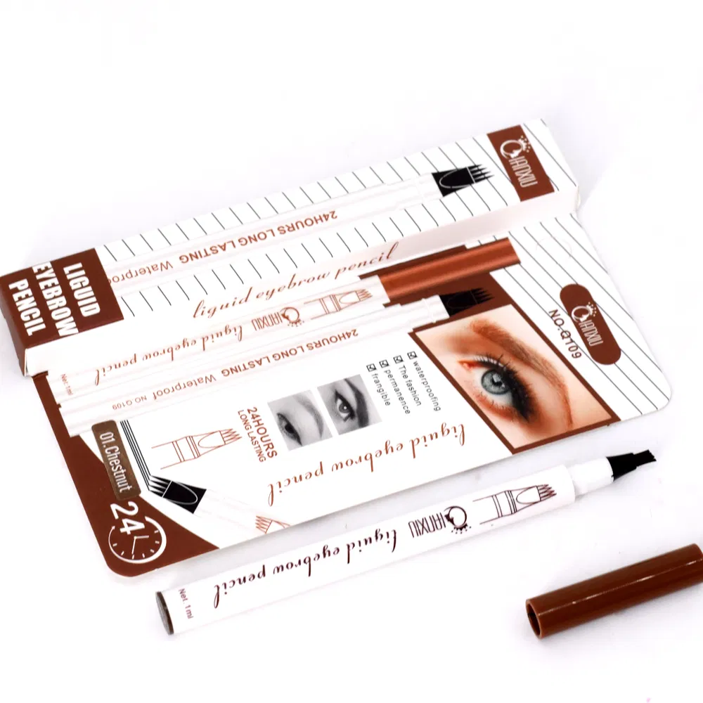 Multi Colors 4 Head Microblading Fork Natural Lasting Waterproof Liquid Eyebrow Pen