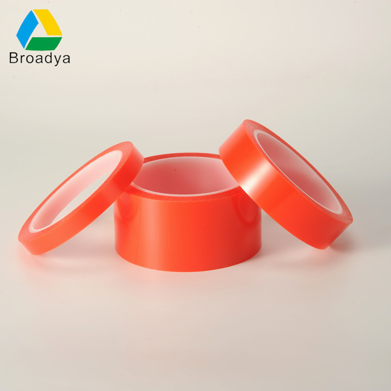 Strong Solvent Acrylic Red PP Liner Backing Material Pet Film Double Sided Adhesive Hair Tape