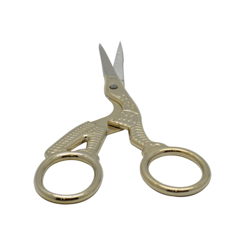 3.0*3.5inch Golden Crane Shape Stainless Steel Eyebrow & Nose Hair Manicure Cuticle Scissors