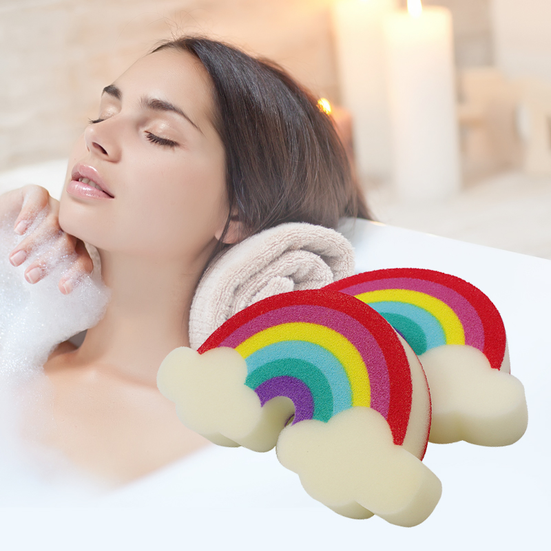 Rainbow Water Bath Sponge Baby Bath Toy Body Clean Sponge