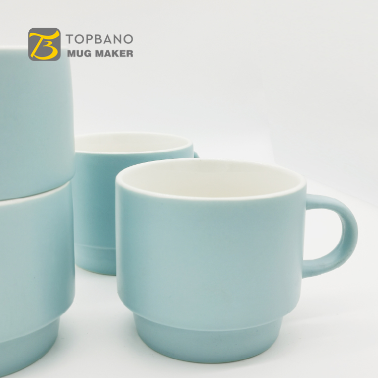 240ml Stackable Coffee Mug Wholesale Ceramic Fine Porcelain Mug Cup