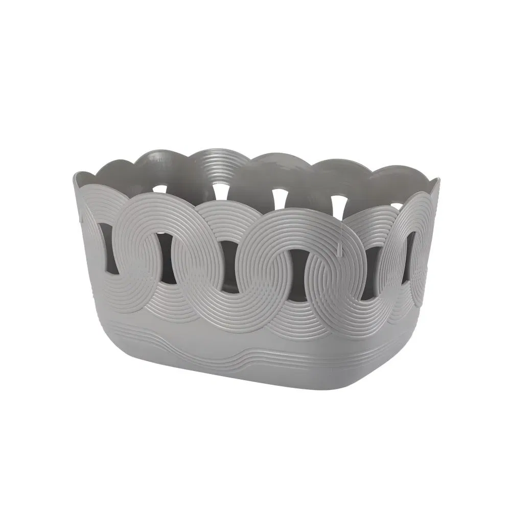 Stylish Square PP Plastic Storage Basket for Home Organization