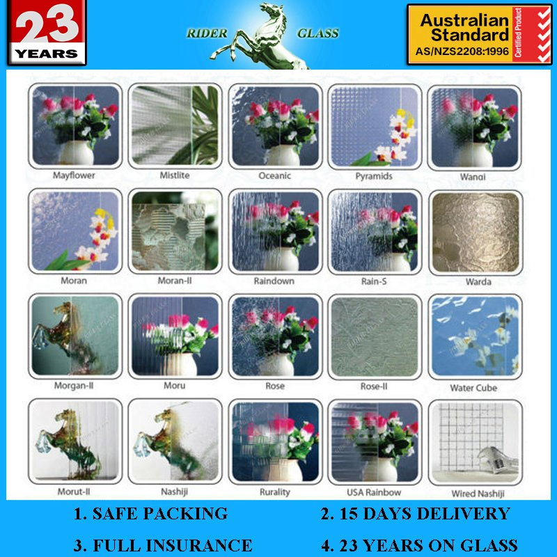 3-8mm Clear Wangi Patterned Glass