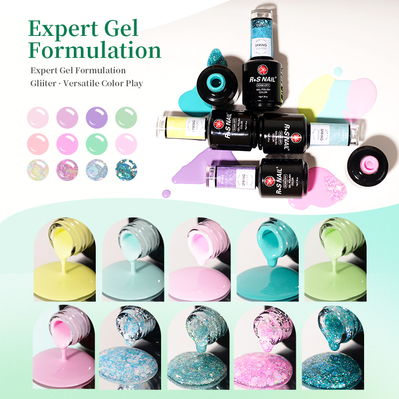 R S Nail Art Supplies OEM/ODM Long Lasting Wholesale UV Lamp Vegan Spring Colorful Gel Polish Varnish