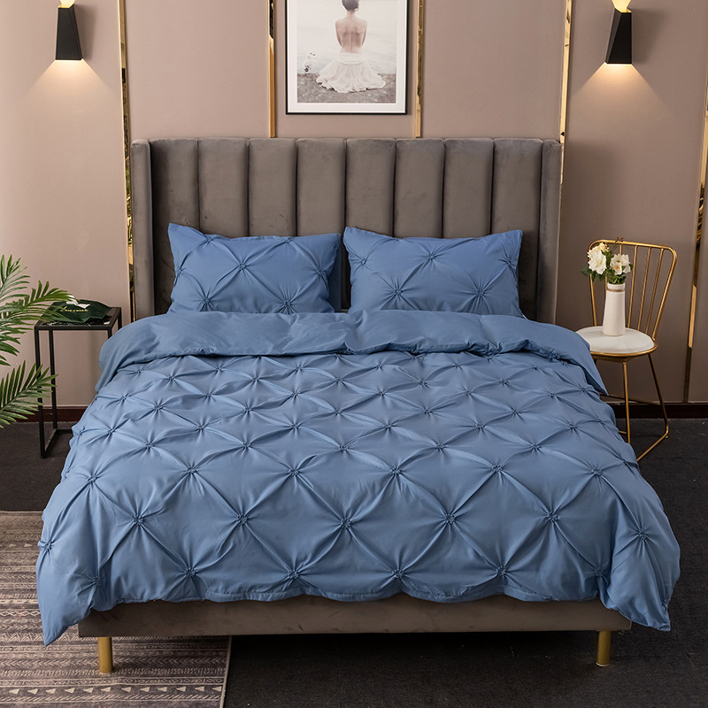 3PCS Blue Cover Bedding Set Wholesale Comforter Sets Bedding Polyester Double Bedding Set