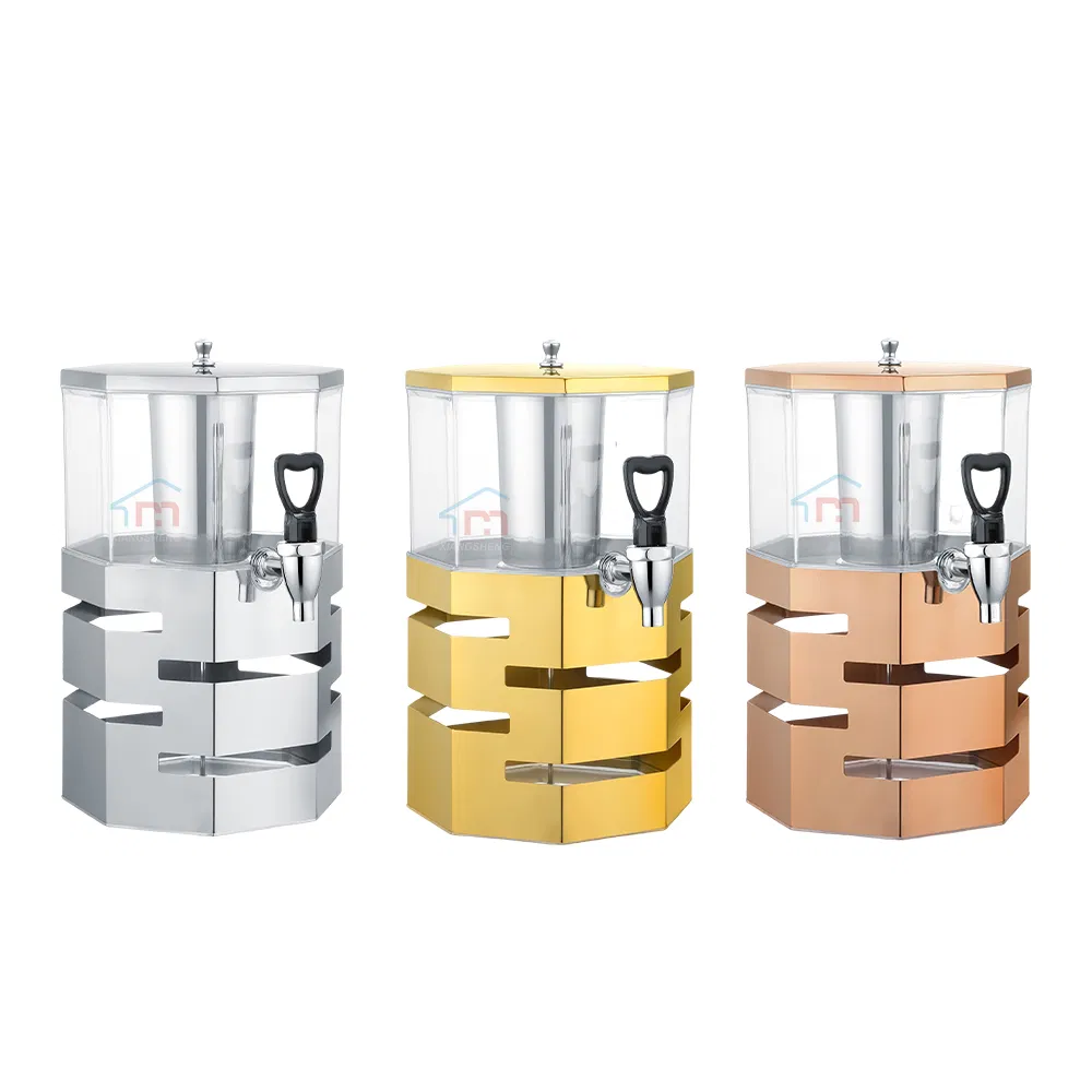 Xiangsheng 8L Golden Stainless Steel Juice Dispenser Overlapping Double Layer Drink Dispenser