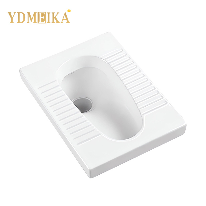 One-Piece Molding High Temperature Firing Ceramic Squatting Pan Equipped with S-Trap