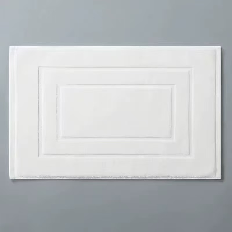 Cotton Floor Towel Bath Mat with Logo Customization White Floor Mat