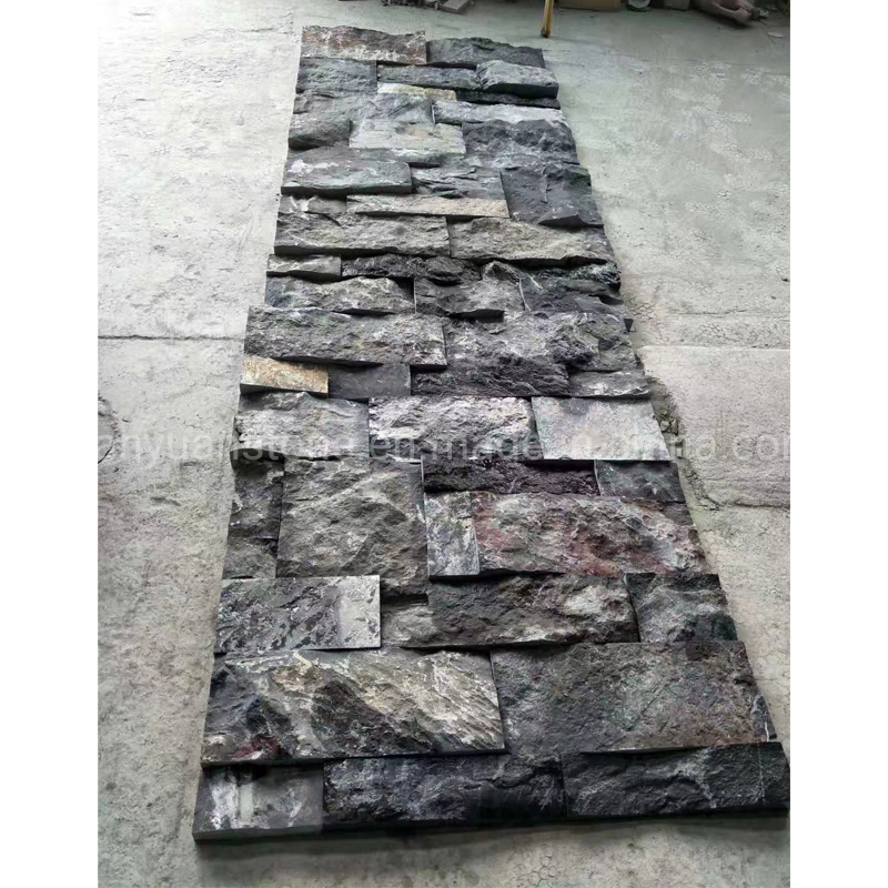 Outside Wall Randon Patter Blue Rusty Limestone Loose Pieces Stone Veneer