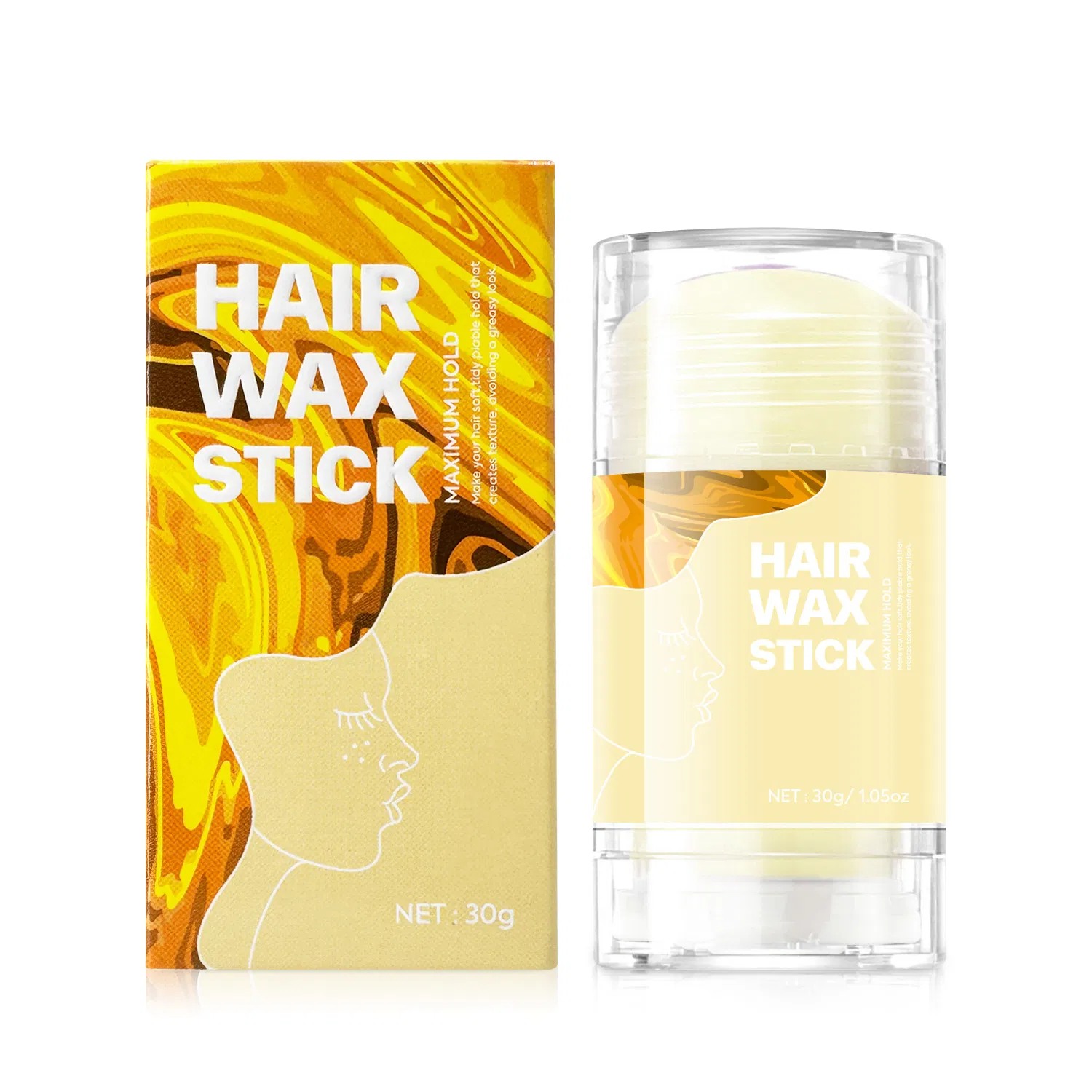 4 Color Customized Women 30g Hair Wax Stick for Hair Flyaway Control Not Greasy Wind Easy to Clean