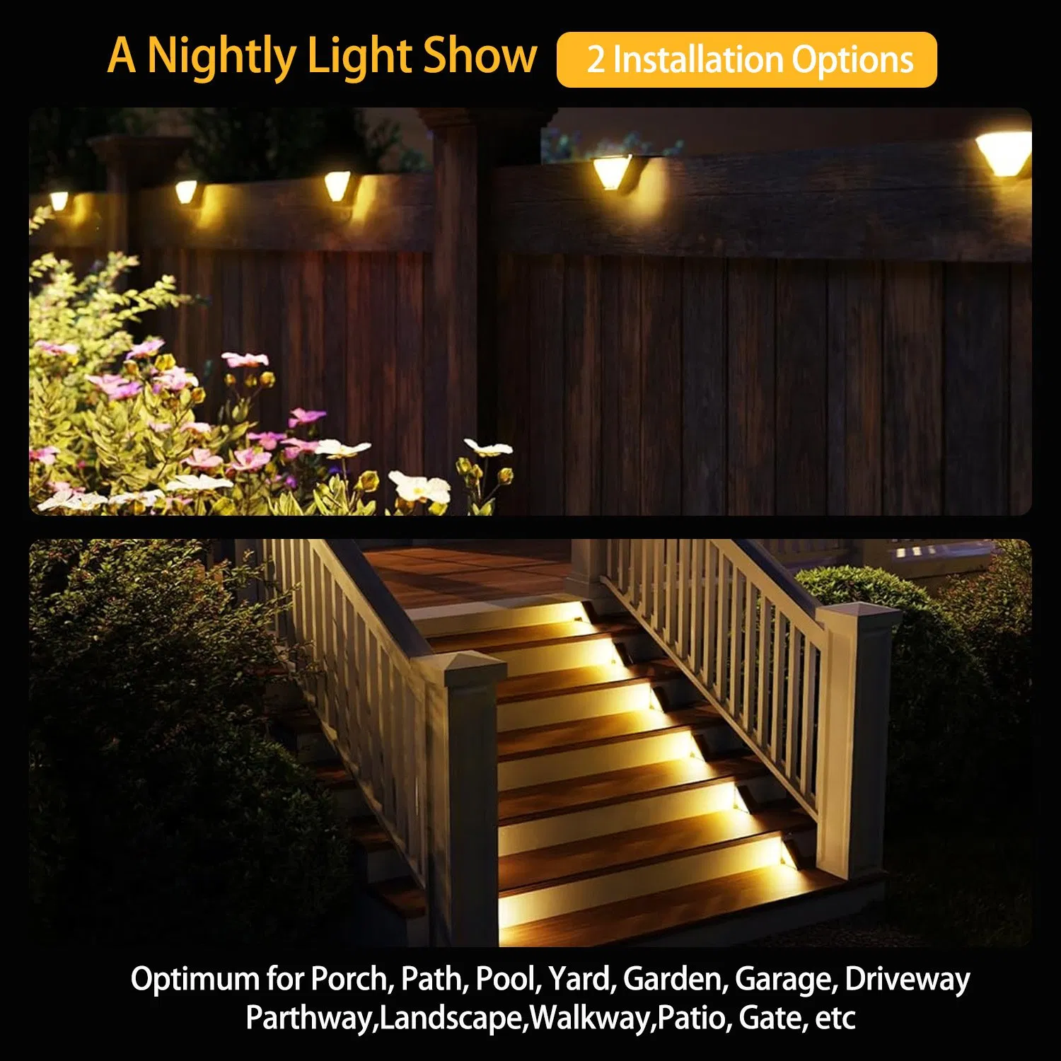 Cross-Border Solar-Powered Triangular Garden Path Solar Decoration Step Lights